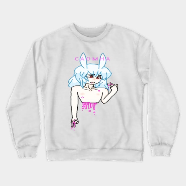 Splattered Hare Crewneck Sweatshirt by Caomha